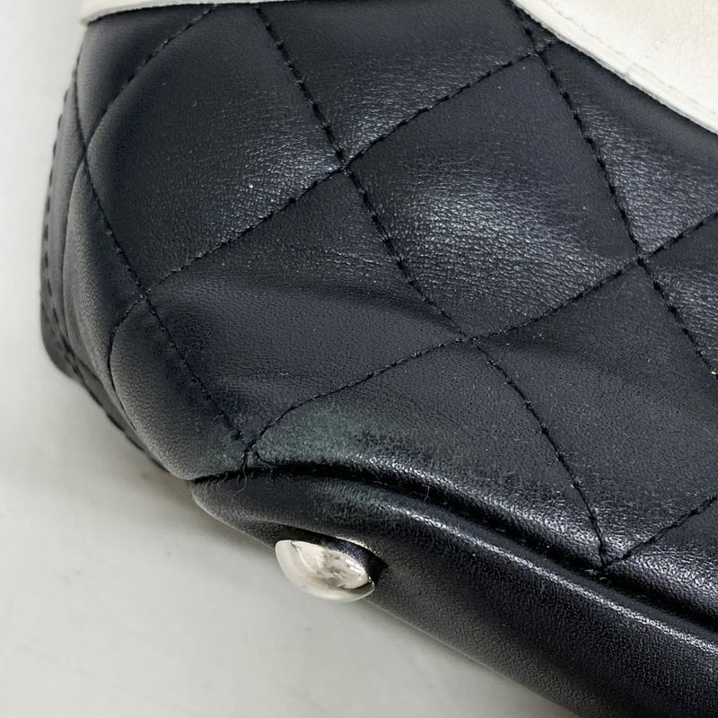 Chanel Tote Bag Cambon Lambskin Black Silver Hardware Women