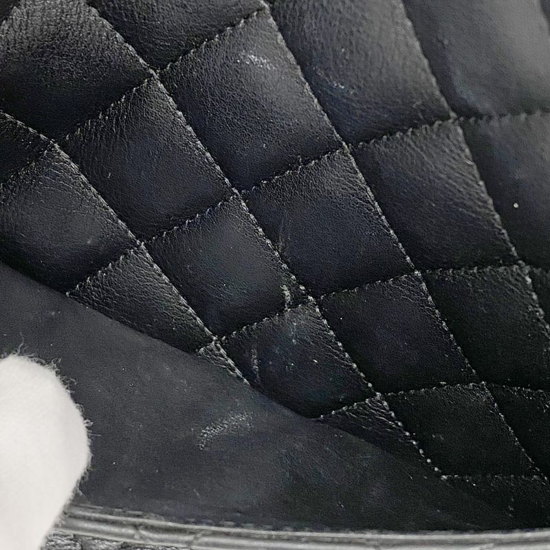 Chanel Tote Bag Cambon Lambskin Black Silver Hardware Women