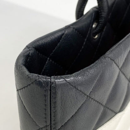 Chanel Tote Bag Cambon Lambskin Black Silver Hardware Women