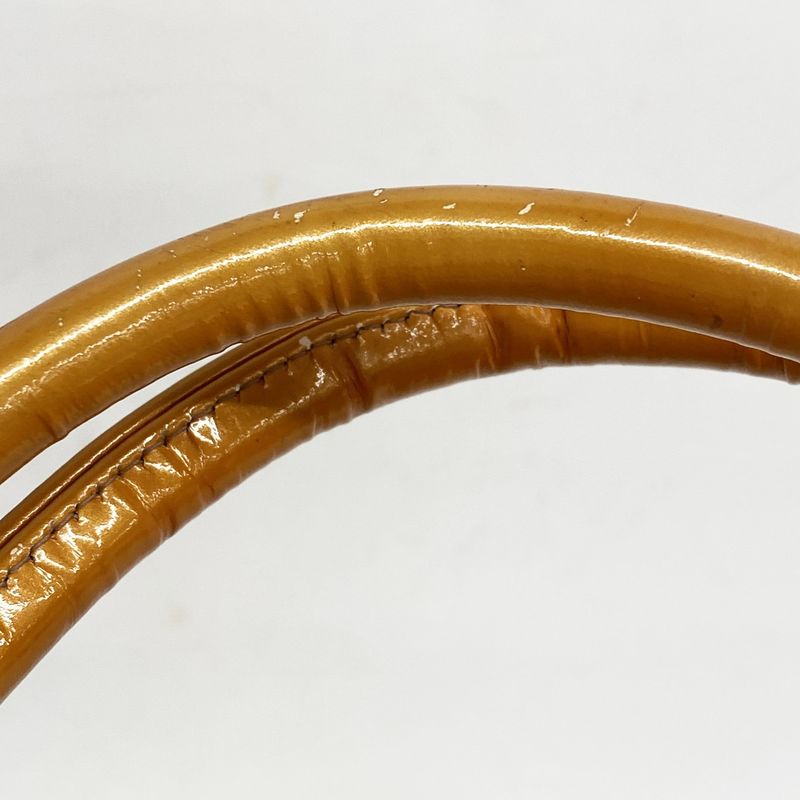 Chanel Tote Bag Reproduction Tote Patent Leather Orange Pink Silver Hardware