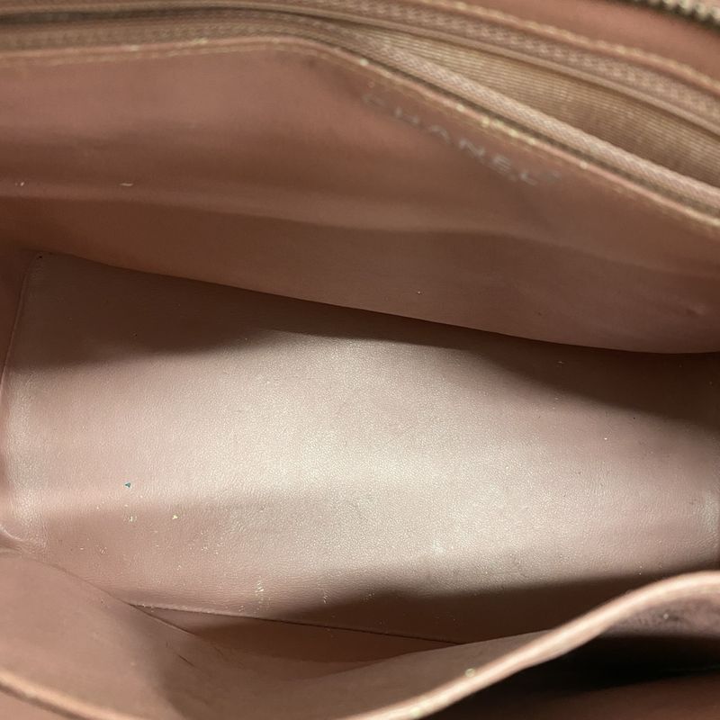 Chanel Tote Bag Reproduction Tote Patent Leather Orange Pink Silver Hardware