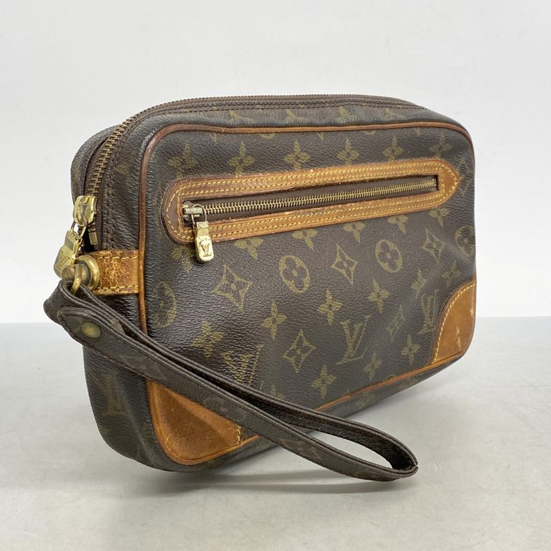 Louis Vuitton Clutch Bag Monogram Marly Dragonne GM M51825 Brown Men's