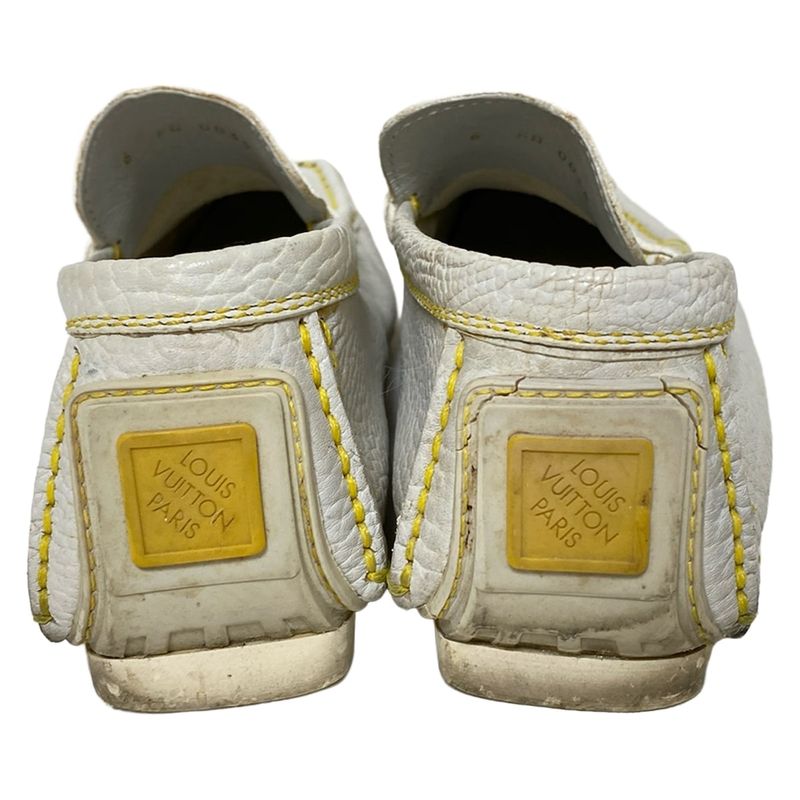 Louis Vuitton Driving Shoes 6 Women's - White Leather