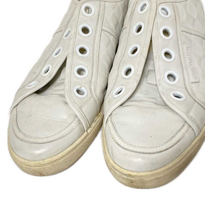 Louis Vuitton Sneakers 6 Women's - White Damier Infini Shape Pressed Leather