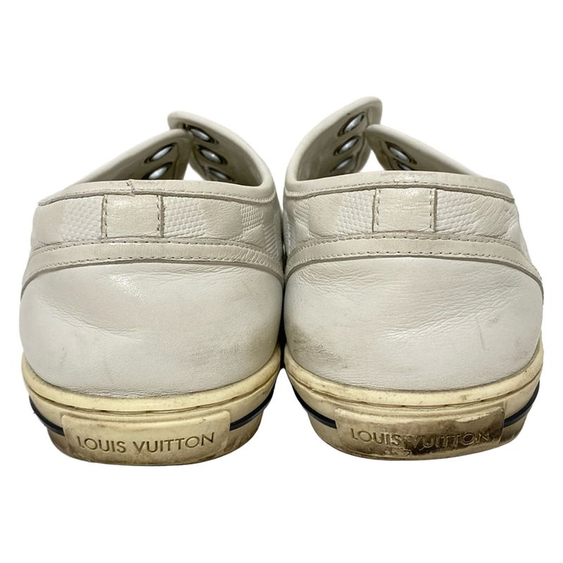 Louis Vuitton Sneakers 6 Women's - White Damier Infini Shape Pressed Leather