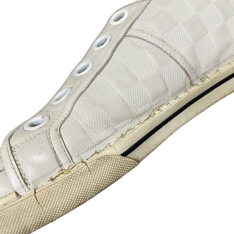 Louis Vuitton Sneakers 6 Women's - White Damier Infini Shape Pressed Leather