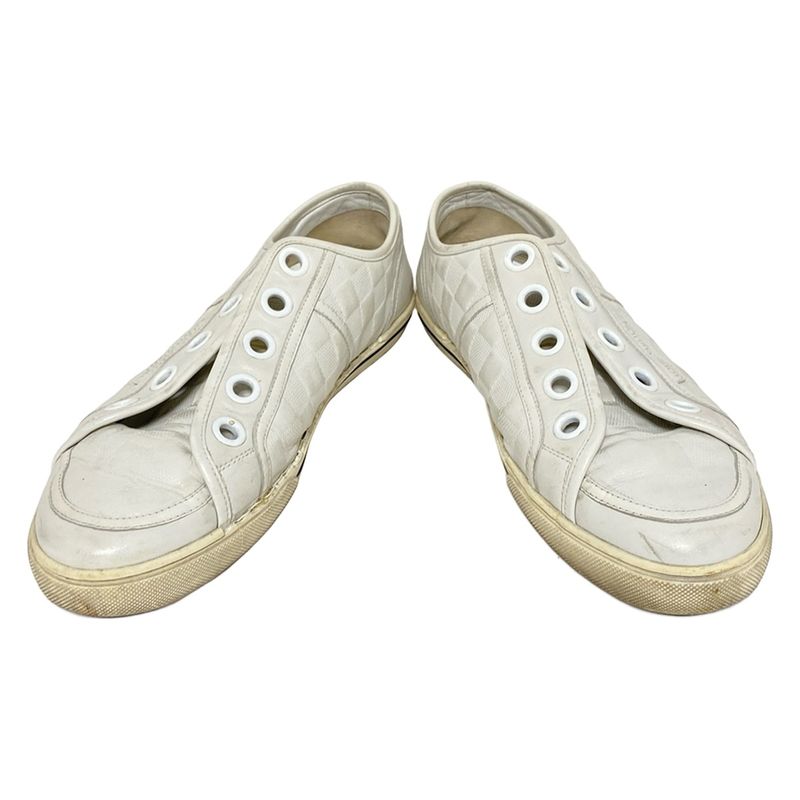 Louis Vuitton Sneakers 6 Women's - White Damier Infini Shape Pressed Leather