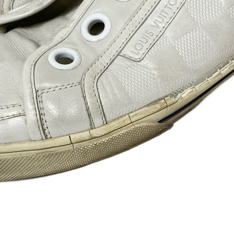 Louis Vuitton Sneakers 6 Women's - White Damier Infini Shape Pressed Leather