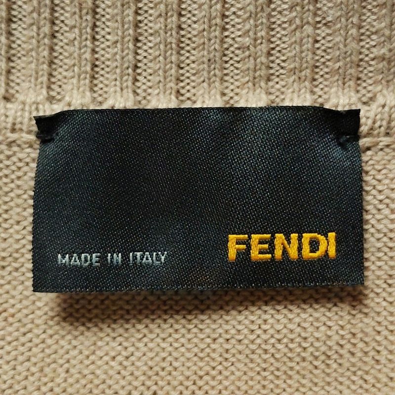 Fendi Cardigan Size 40 M Women's - Beige X Pink X White Short Sleeve