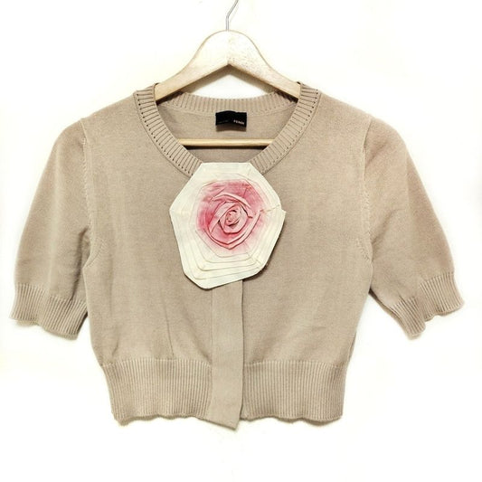 Fendi Cardigan Size 40 M Women's - Beige X Pink X White Short Sleeve