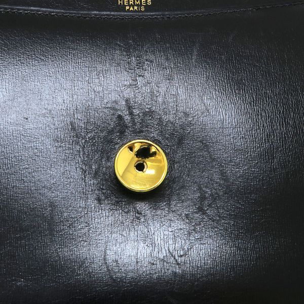 Hermes Eugenie Black Leather Crossbody Bag