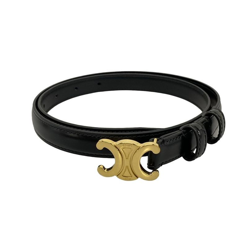 Celine Belt 75 - Black X Gold Leather