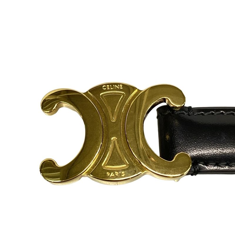 Celine Belt 75 - Black X Gold Leather