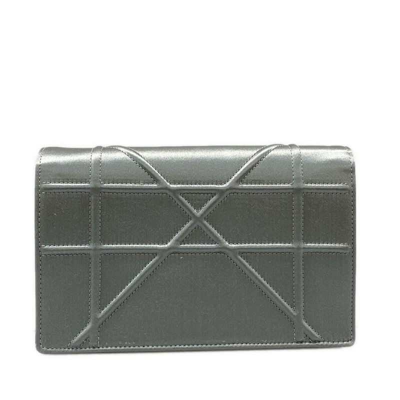 Dior Christian Dior Wallet Diorama S03280sfe Blue Gray Chain Wallet