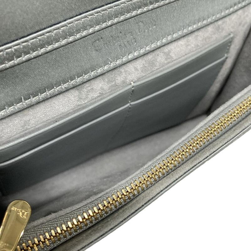 Dior Christian Dior Wallet Diorama S03280sfe Blue Gray Chain Wallet