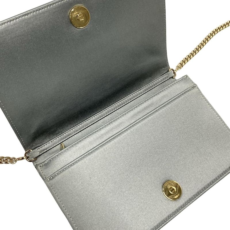 Dior Christian Dior Wallet Diorama S03280sfe Blue Gray Chain Wallet