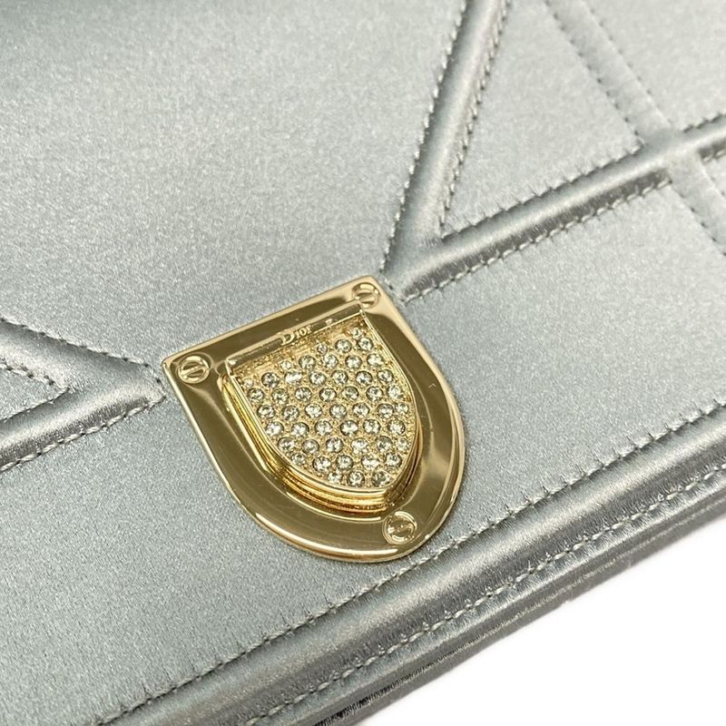 Dior Christian Dior Wallet Diorama S03280sfe Blue Gray Chain Wallet