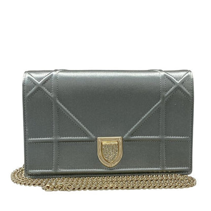 Dior Christian Dior Wallet Diorama S03280sfe Blue Gray Chain Wallet