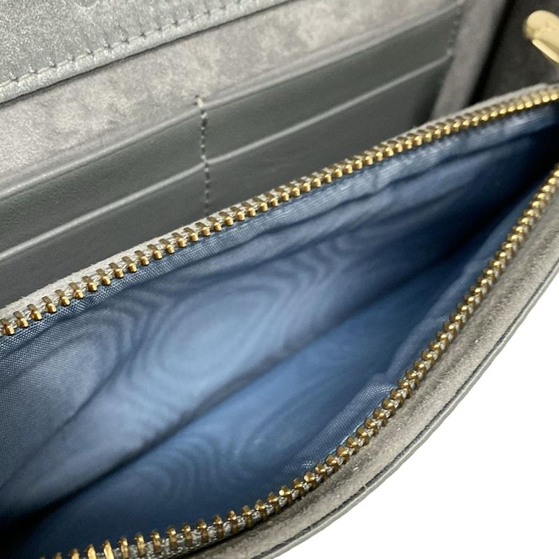 Dior Christian Dior Wallet Diorama S03280sfe Blue Gray Chain Wallet