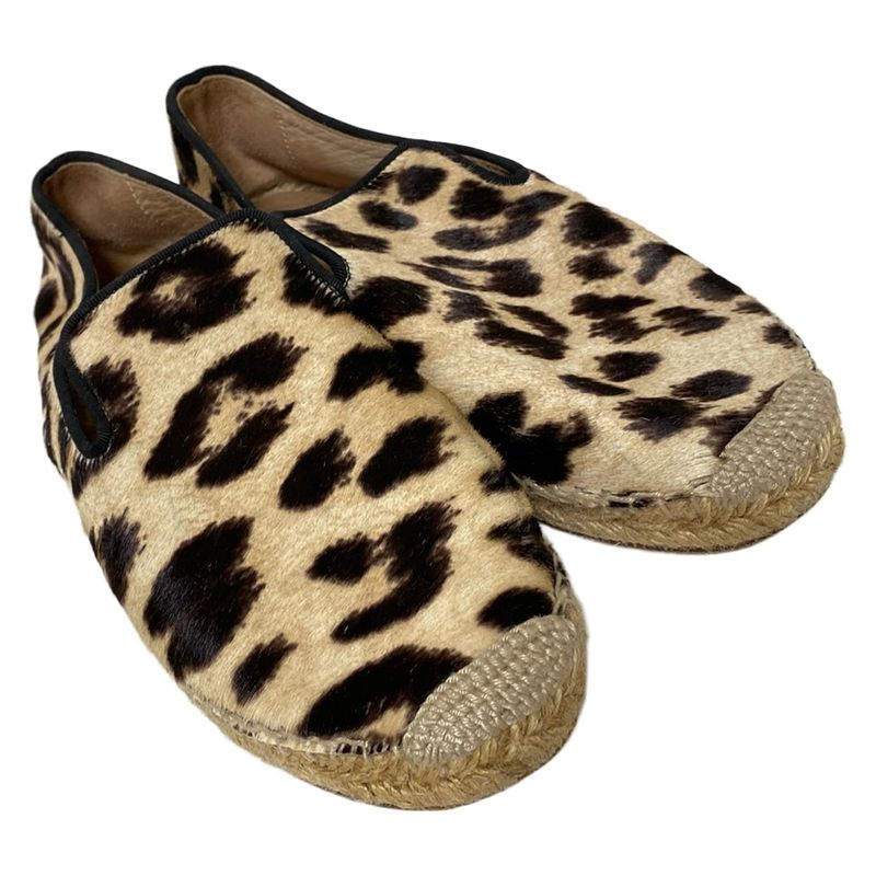 Celine Slip-Ons 36 Women's - Beige X Black X Dark Brown Leopard Print Espadrille