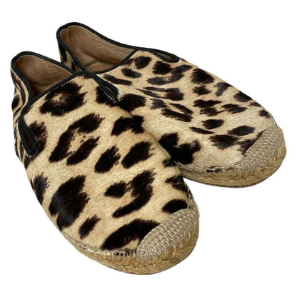 Celine Slip-Ons 36 Women's - Beige X Black X Dark Brown Leopard Print Espadrille