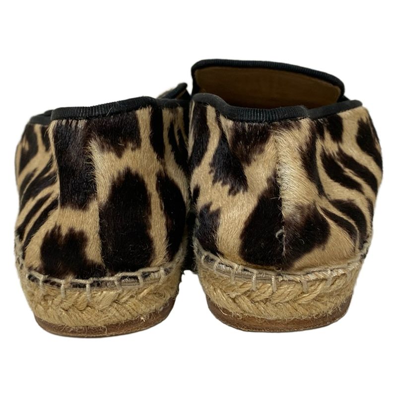 Celine Slip-Ons 36 Women's - Beige X Black X Dark Brown Leopard Print Espadrille