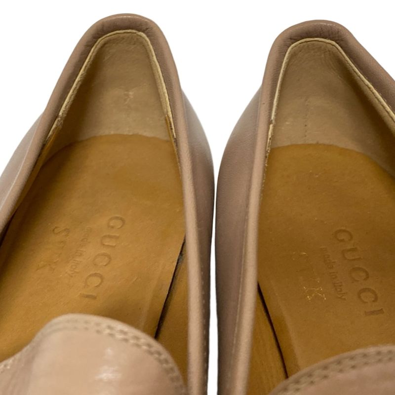 Gucci Loafers 36 1 2 Women's - 460723 Light Brown Horsebit Leather