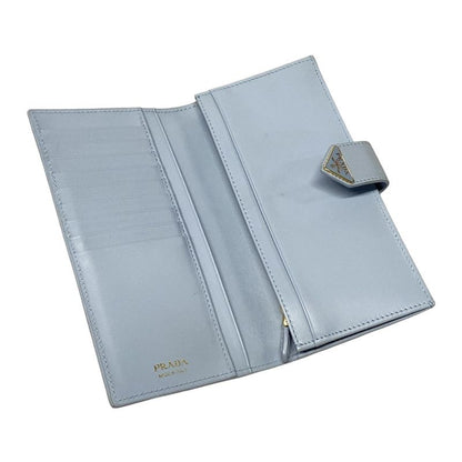 Prada Long Wallet - 1mv025 Light Blue Leather