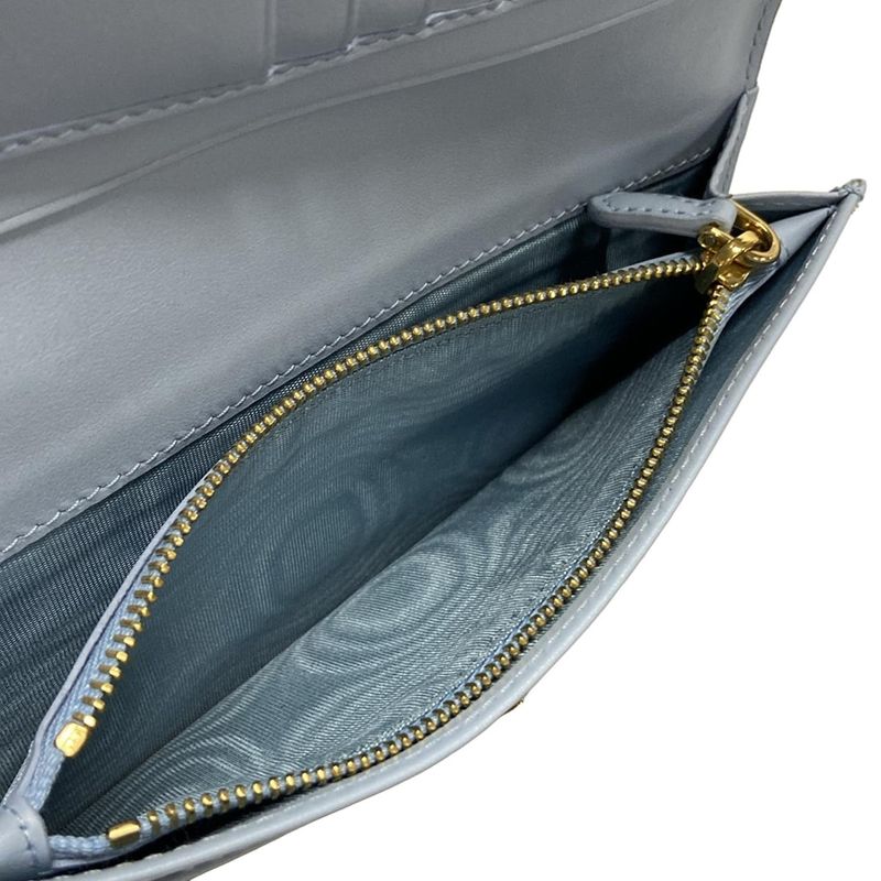 Prada Long Wallet - 1mv025 Light Blue Leather