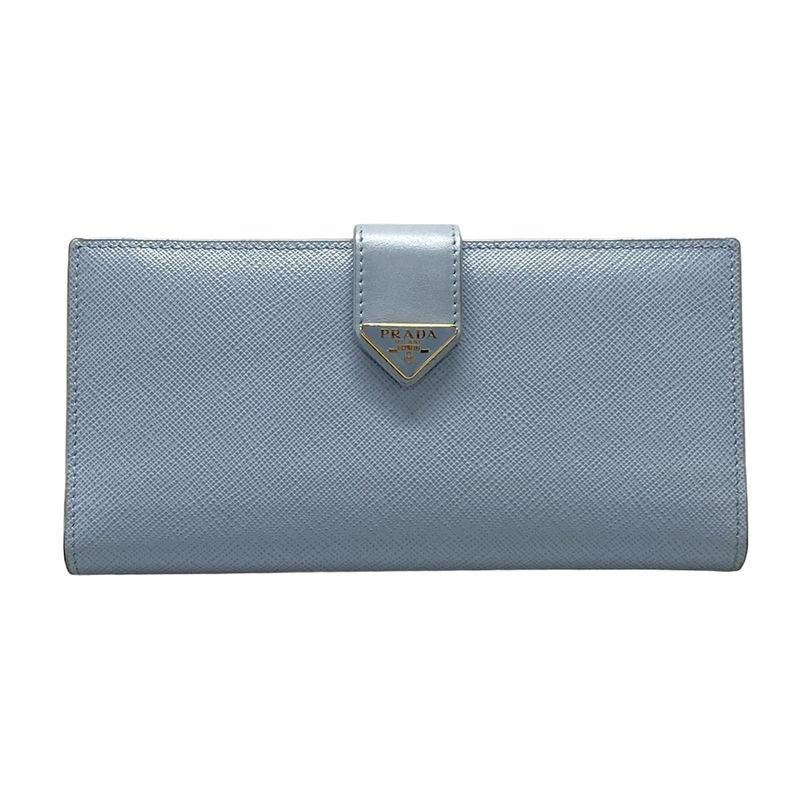 Prada Long Wallet - 1mv025 Light Blue Leather