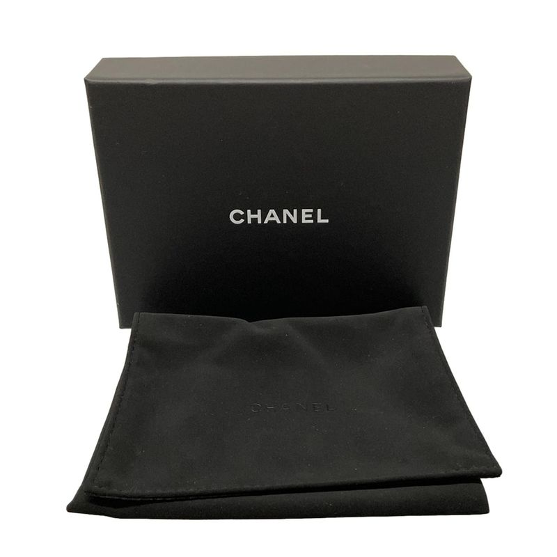 Chanel Trifold Wallet Matelasse Khaki Rhinestone Coco Mark Gold Hardware