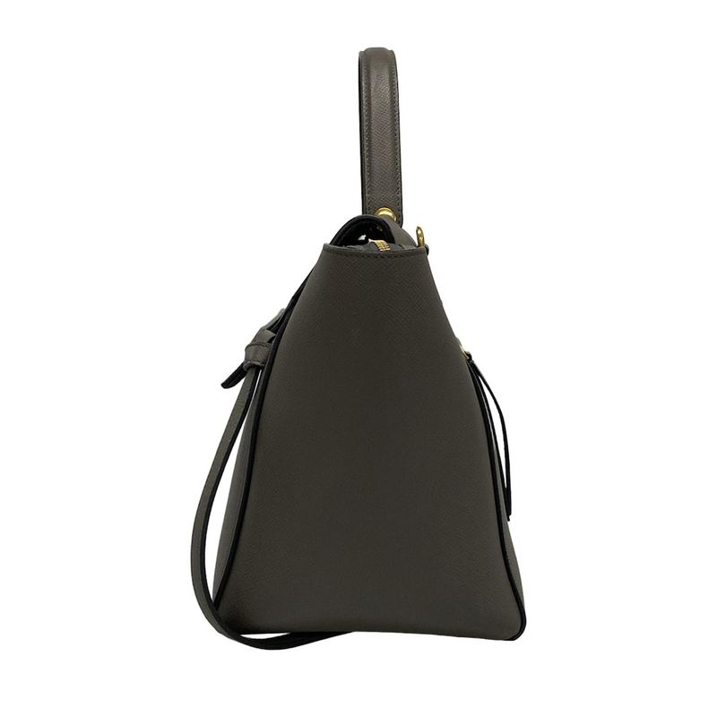 Celine Handbag Belt Bag Mini Dark Gray Leather