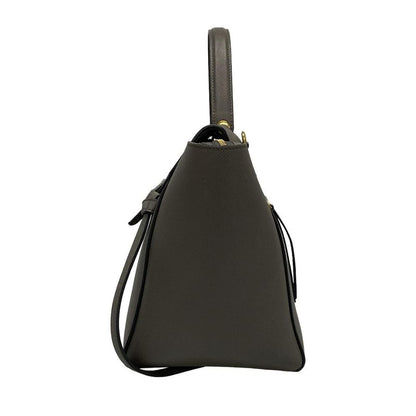 Celine Handbag Belt Bag Mini Dark Gray Leather