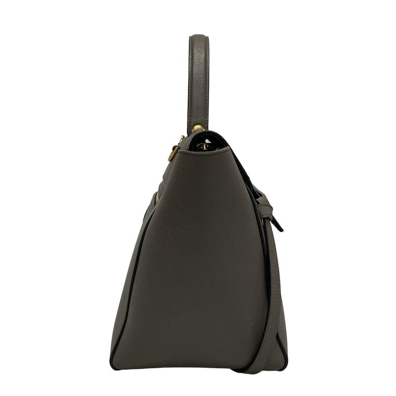 Celine Handbag Belt Bag Mini Dark Gray Leather