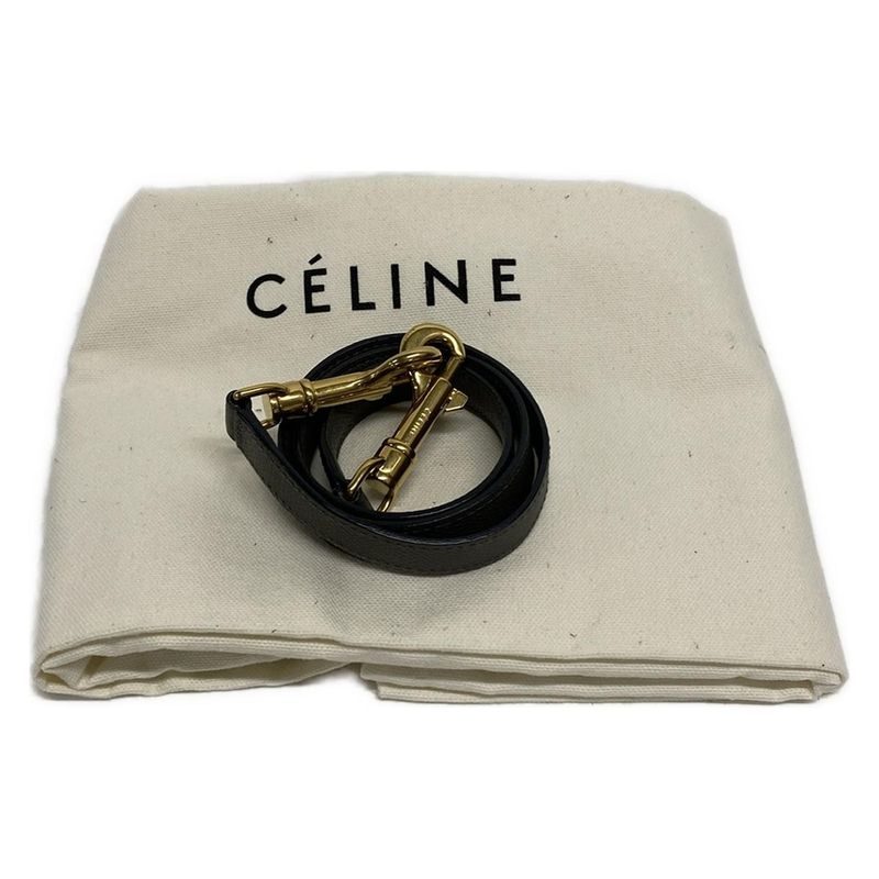 Celine Handbag Belt Bag Mini Dark Gray Leather
