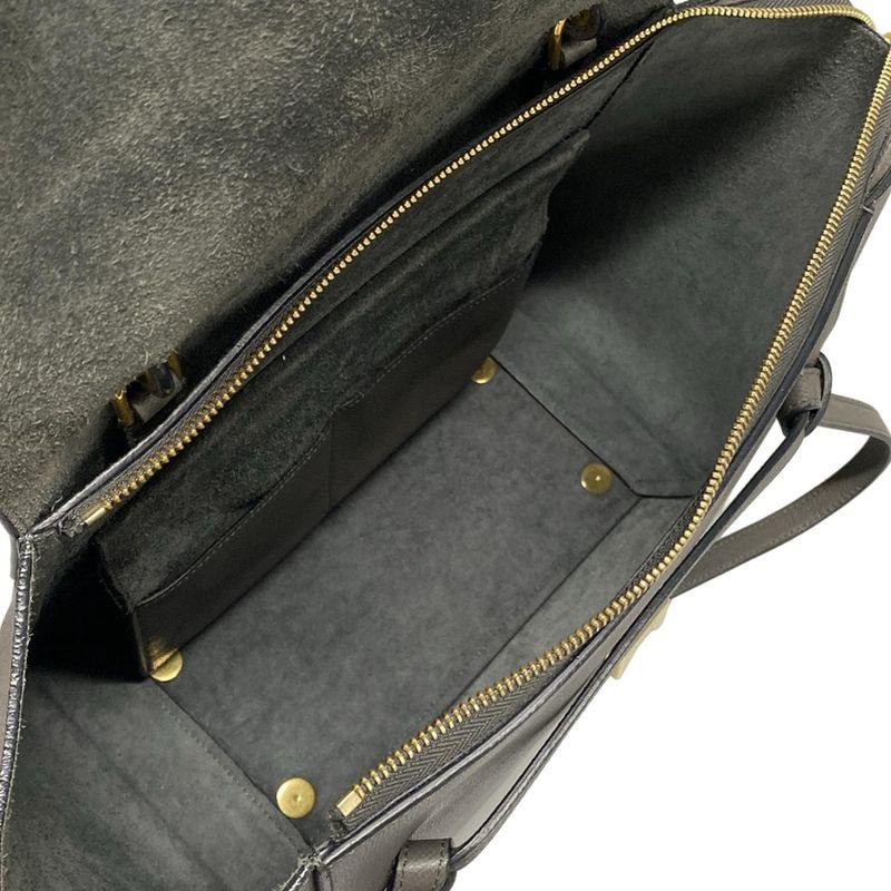 Celine Handbag Belt Bag Mini Dark Gray Leather