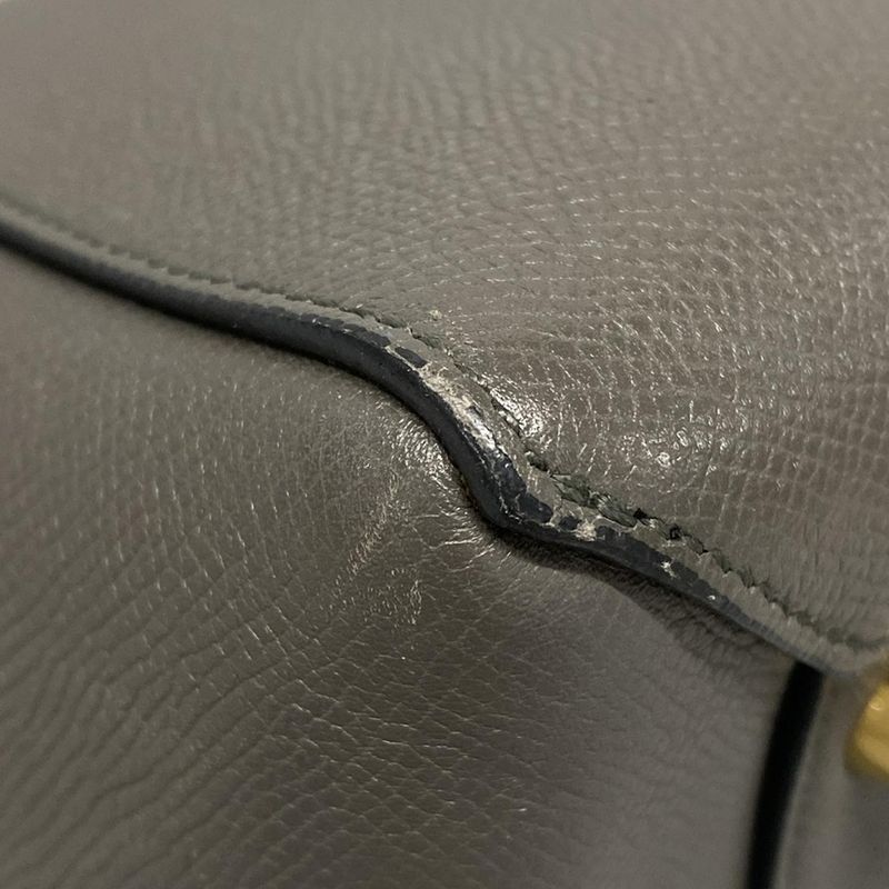 Celine Handbag Belt Bag Mini Dark Gray Leather