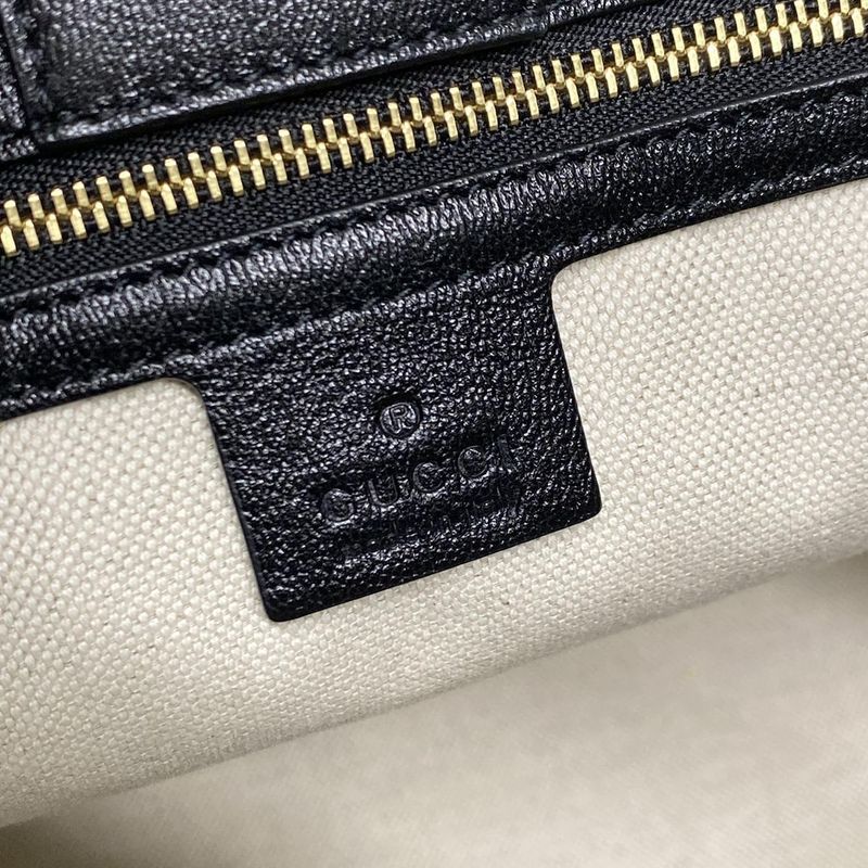 Gucci Tote Bag Horsebit 1955 623694 Black Leather