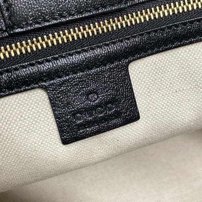 Gucci Tote Bag Horsebit 1955 623694 Black Leather