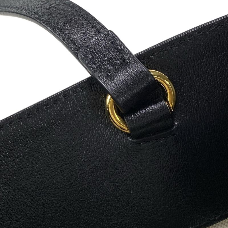 Gucci Tote Bag Horsebit 1955 623694 Black Leather