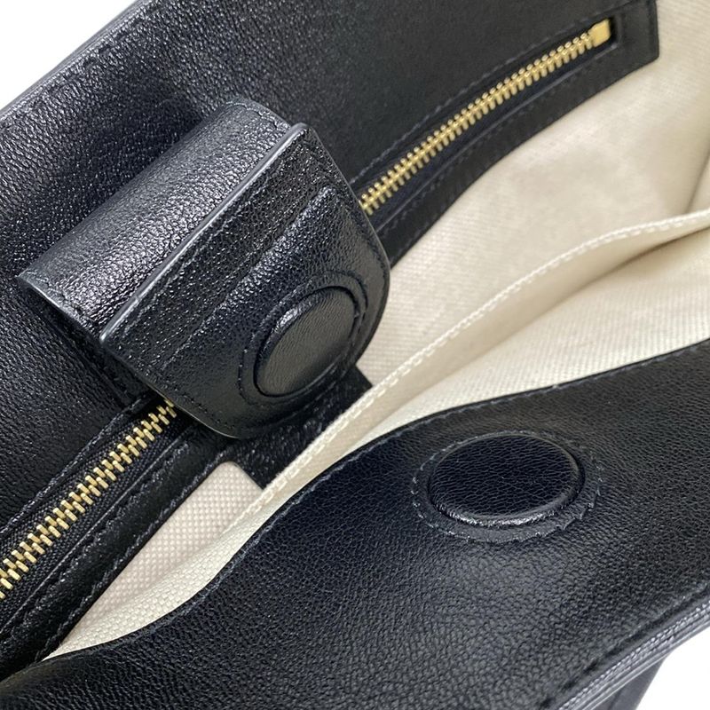 Gucci Tote Bag Horsebit 1955 623694 Black Leather