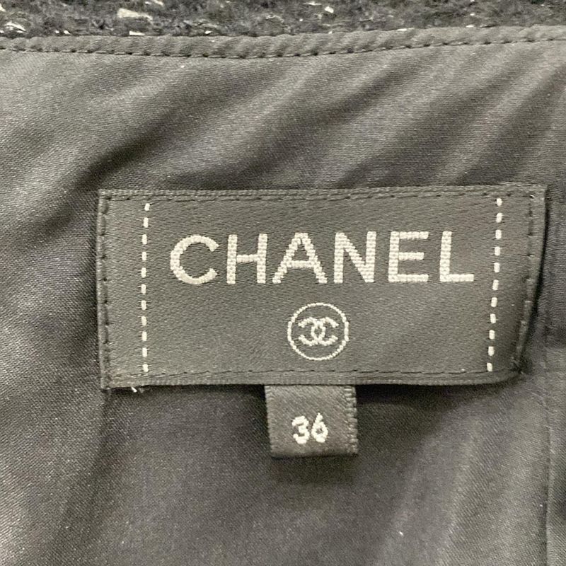 Chanel Skirt Size 36 S Women's - P64592 Black Knee Length 2020 Knit Cashmere