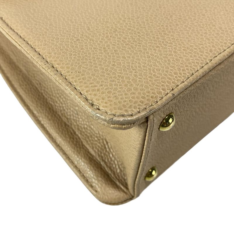 Chanel Shoulder Bag Trapezoid Bag Beige Flap Bag Turnlock Gold Hardware