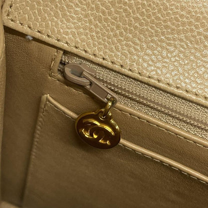 Chanel Shoulder Bag Trapezoid Bag Beige Flap Bag Turnlock Gold Hardware