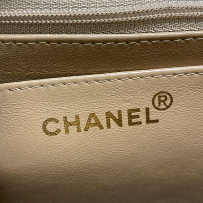 Chanel Shoulder Bag Trapezoid Bag Beige Flap Bag Turnlock Gold Hardware