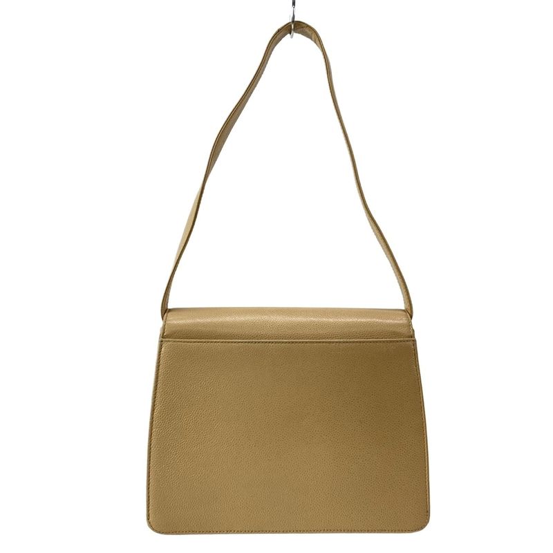Chanel Shoulder Bag Trapezoid Bag Beige Flap Bag Turnlock Gold Hardware