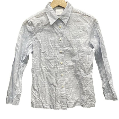 Chanel Long Sleeve Shirt Blouse Size 38 M Women's - P14739 Light Gray Border