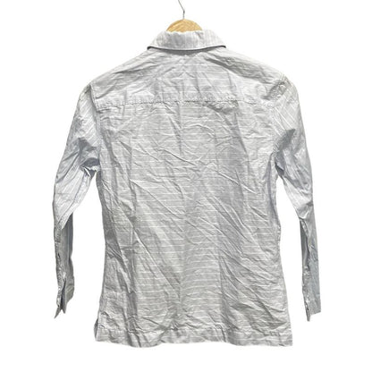 Chanel Long Sleeve Shirt Blouse Size 38 M Women's - P14739 Light Gray Border