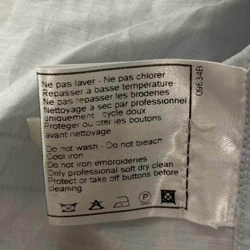 Chanel Long Sleeve Shirt Blouse Size 38 M Women's - P14739 Light Gray Border