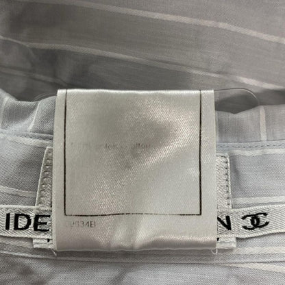 Chanel Long Sleeve Shirt Blouse Size 38 M Women's - P14739 Light Gray Border